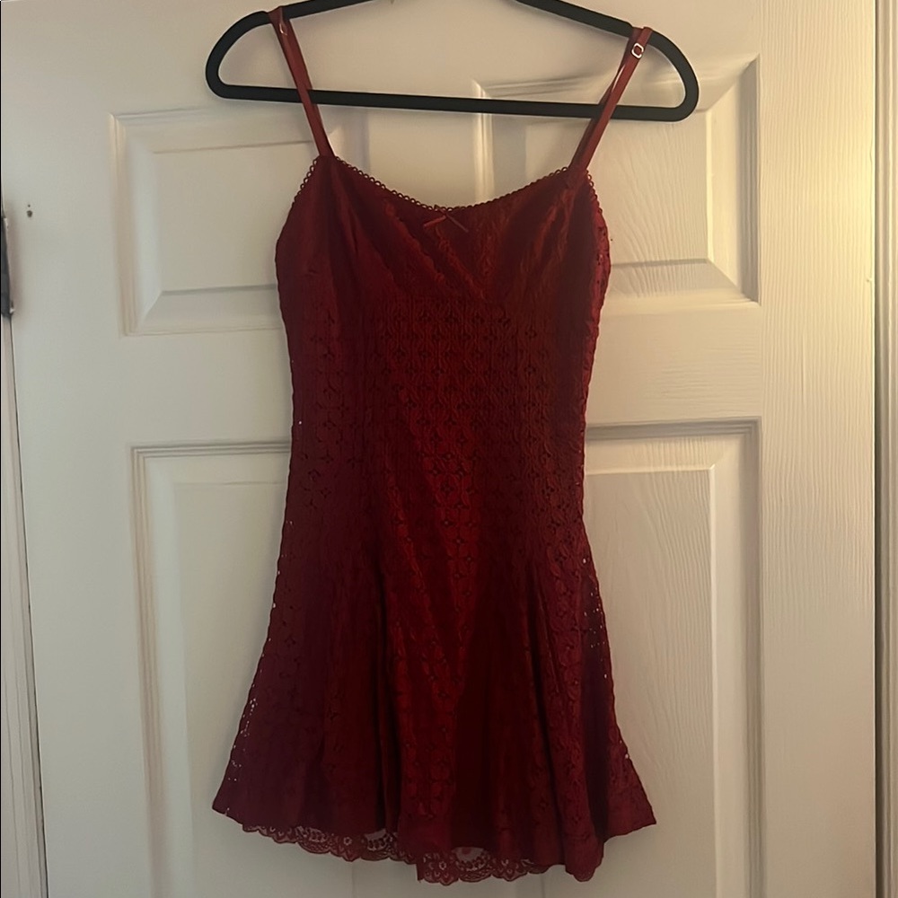 Victoria and Sophia Red Lace Dress